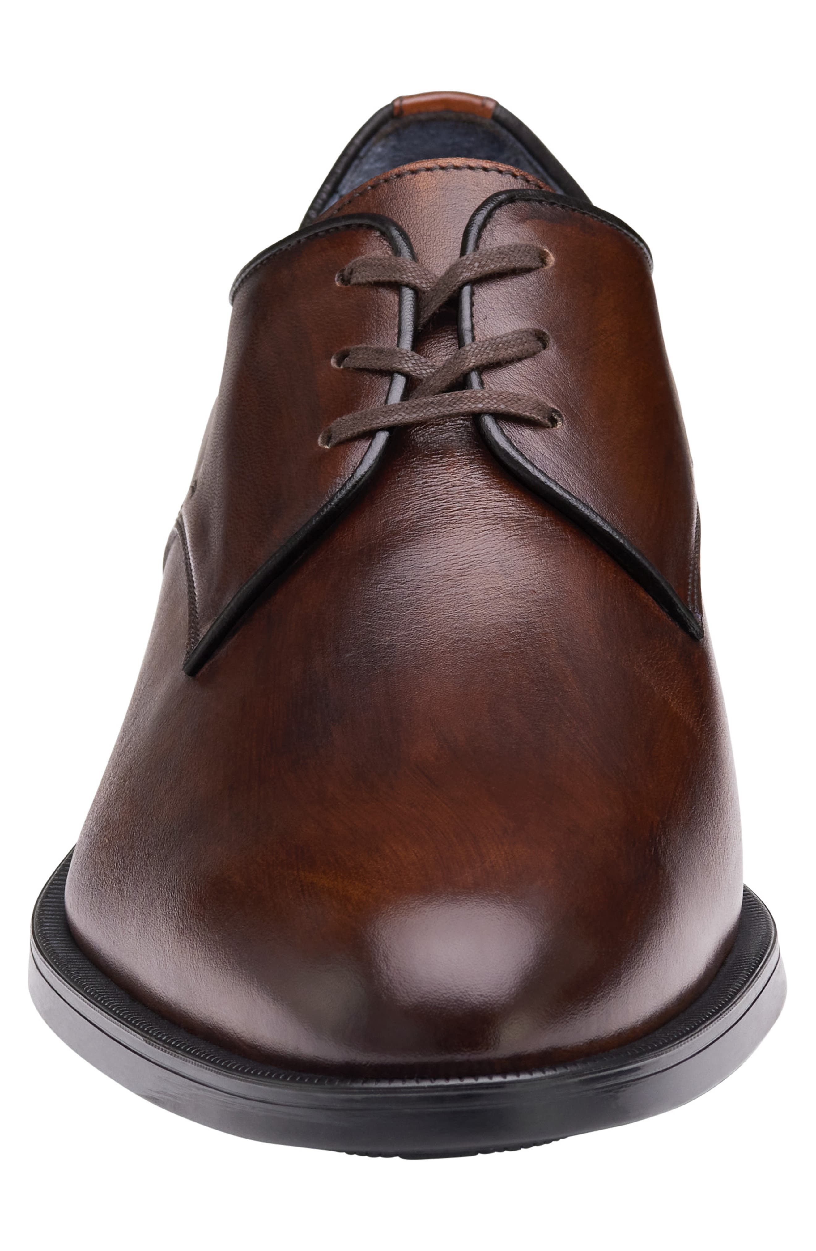 Johnston & Murphy Flynch Plain Toe Derby, Alternate, color, Mahogany Italian Calfskin