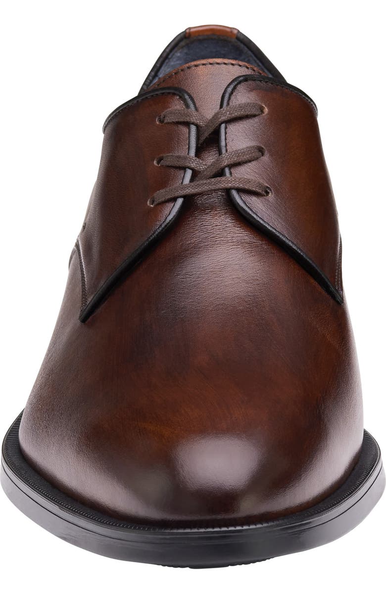 Johnston & Murphy Flynch Plain Toe Derby, Alternate, color, Mahogany Italian Calfskin