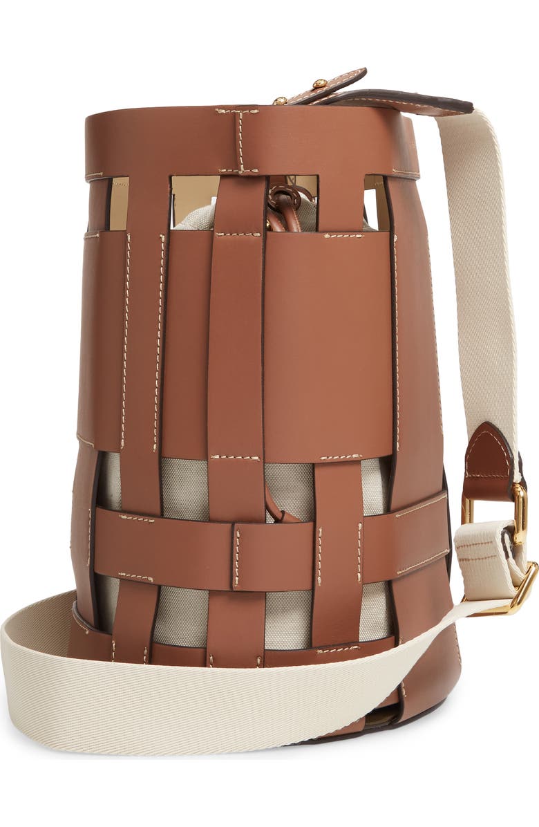 Burberry Small Foster Leather Bucket Bag, Alternate, color,