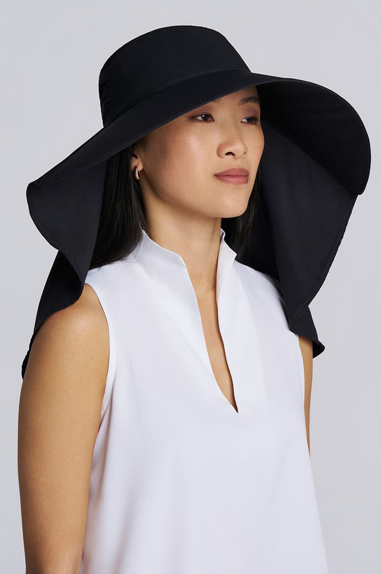 Women's Anastasia Elegant Full Coverage Hat, UPF 50+ Sun Protection, Alternate, color, Black