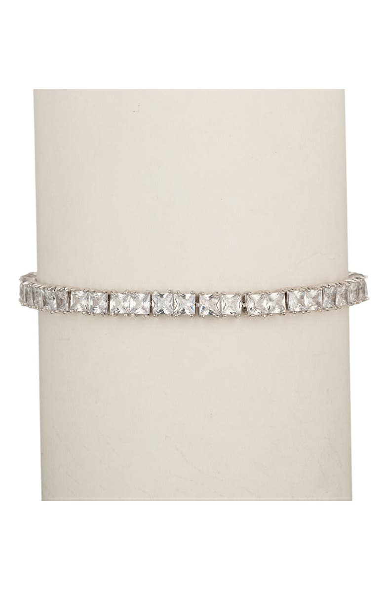 EYE CANDY LOS ANGELES Claire Cubic Zirconia Tennis Bracelet, Alternate, color, White/ Silver