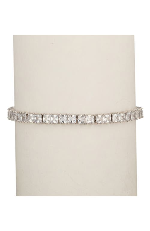 Eye Candy Los Angeles Claire Cubic Zirconia Tennis Bracelet In White/silver