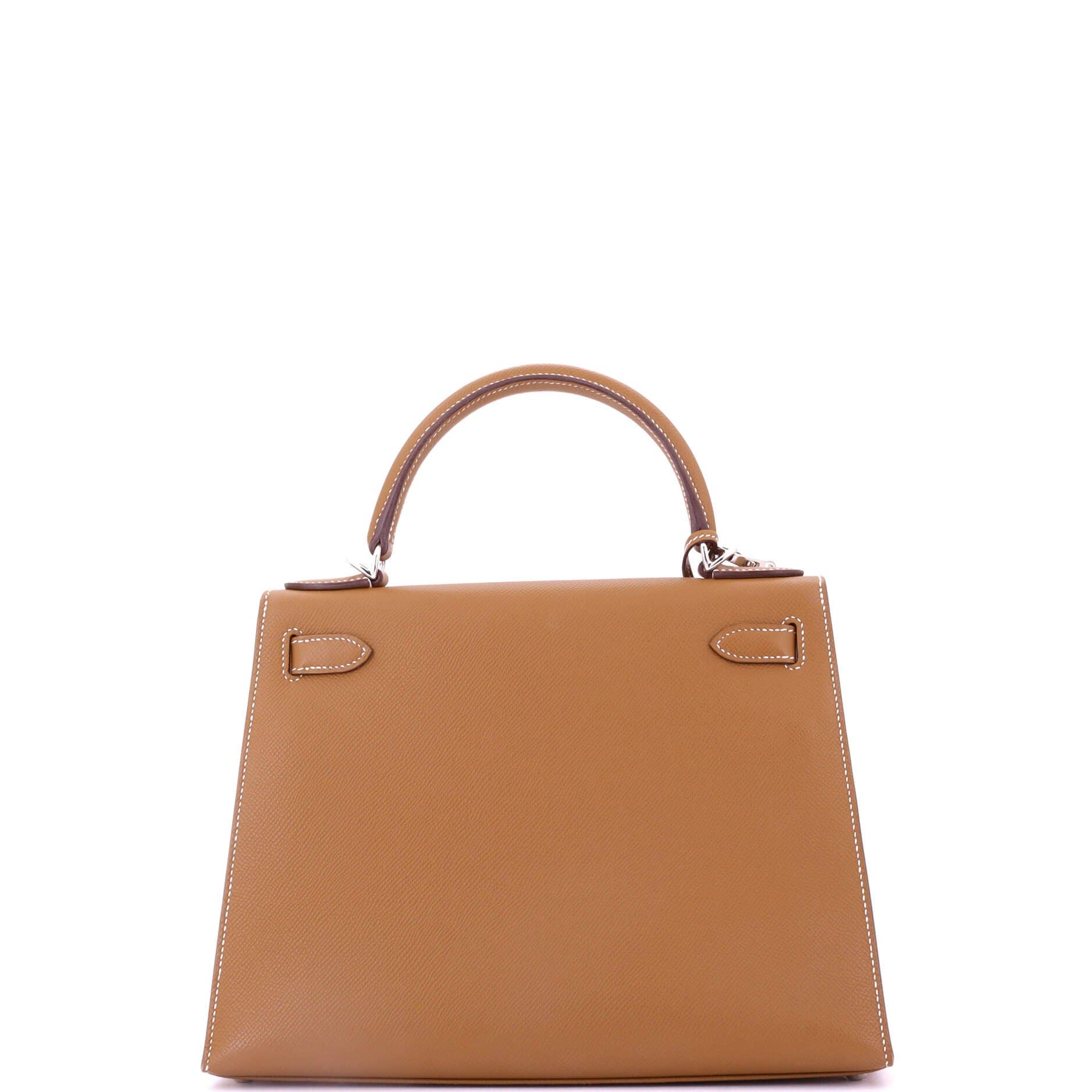 Pre-Owned Hermes Kelly Handbag Brown Epsom with Palladium Hardware 28, Alternate, color, 