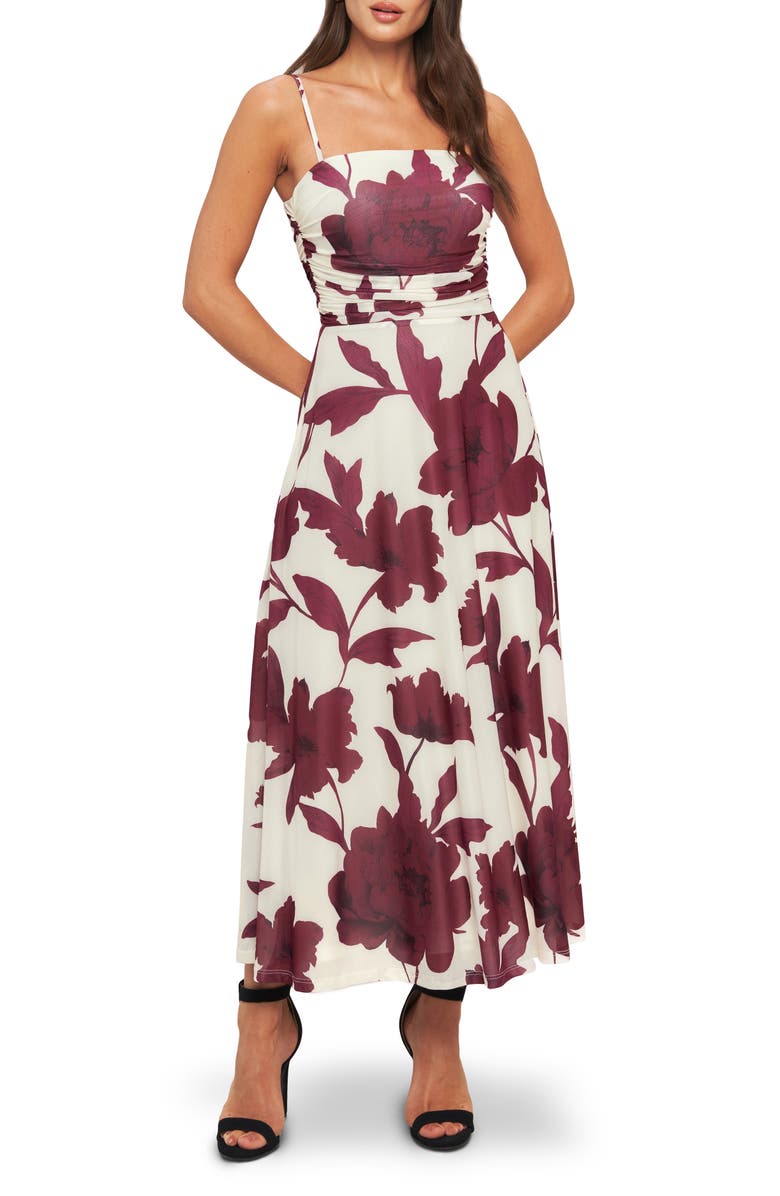 FLYING TOMATO Square Neck Midi Dress, Main, color, 