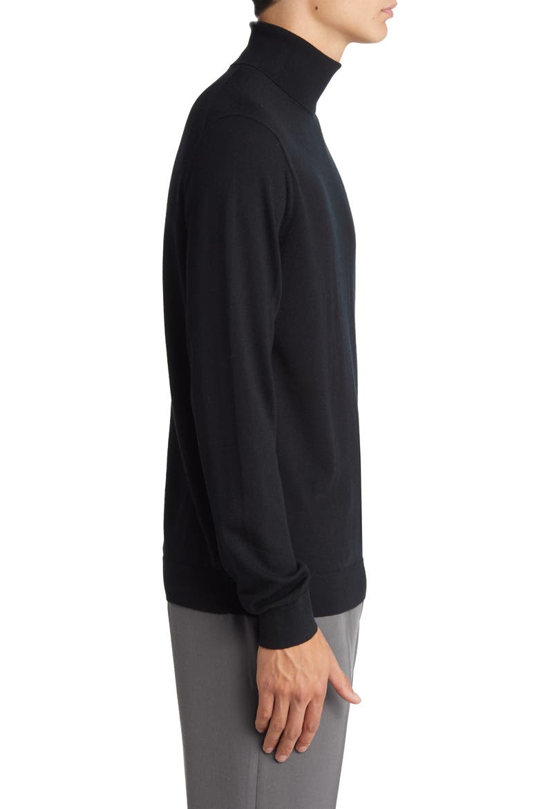 Caine Slim Fit Turtleneck Wool Sweater, Alternate, color, BLACK