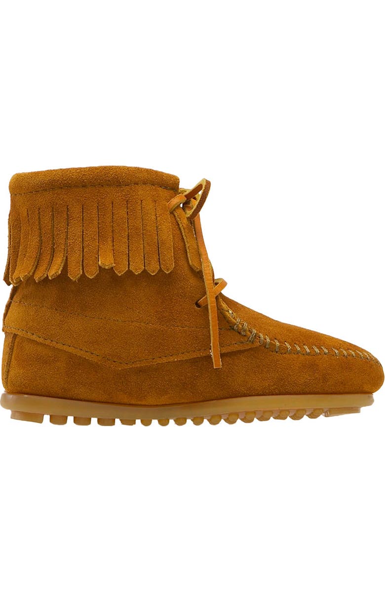 Minnetonka Kids' Fringe Boot, Alternate, color, Brown