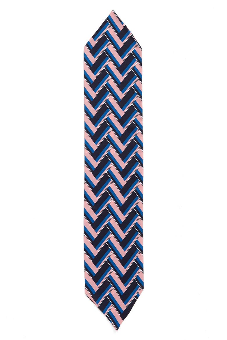 Chevron Skinny Scarf, Alternate, color, BLUE MULTI