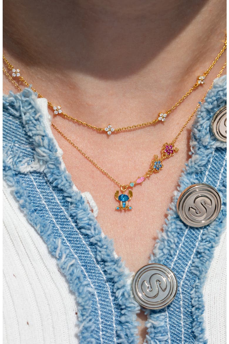 x Disney Stitch Pendant Necklace, Alternate, color, GOLD