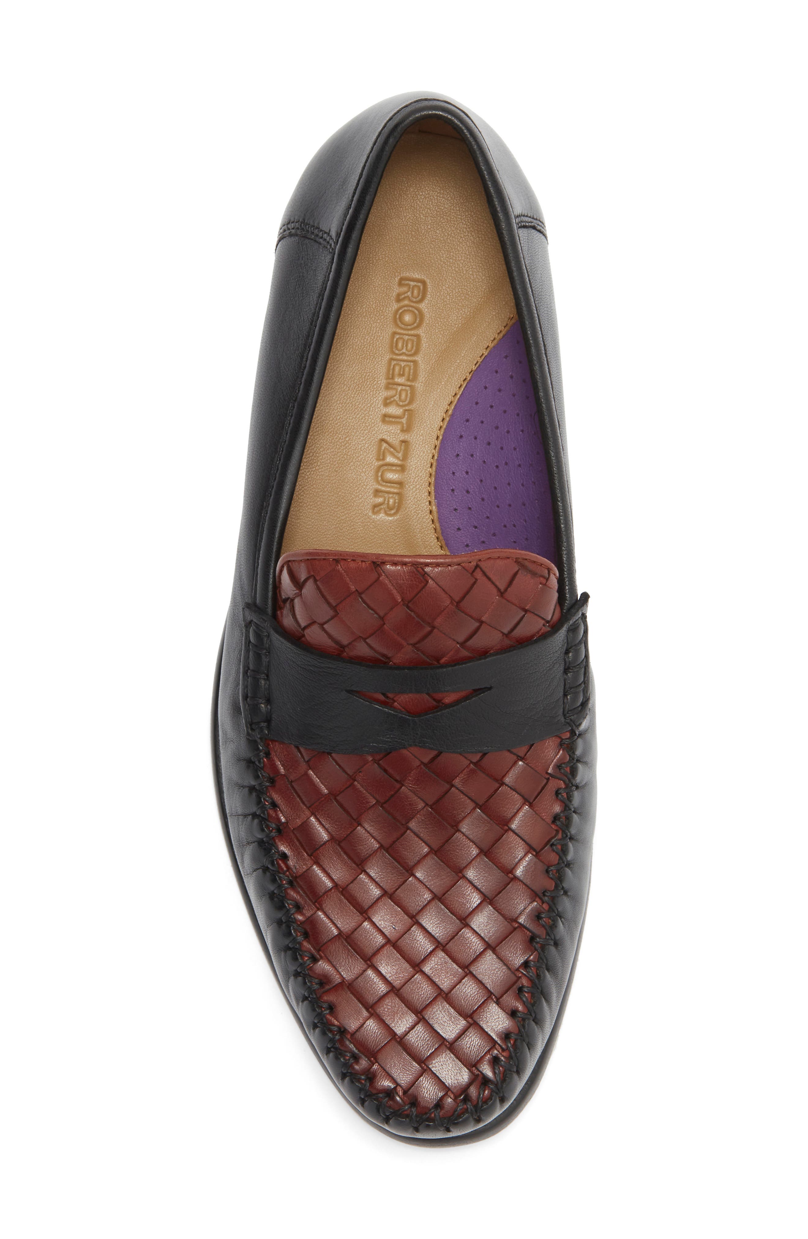 Robert Zur Penny Loafer, Alternate, color, Black/ Luggage