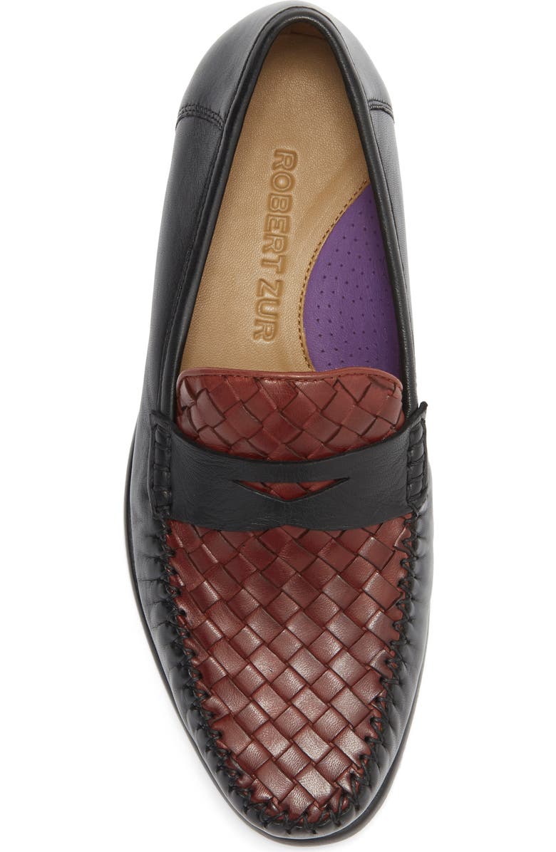 Robert Zur Penny Loafer, Alternate, color, Black/ Luggage