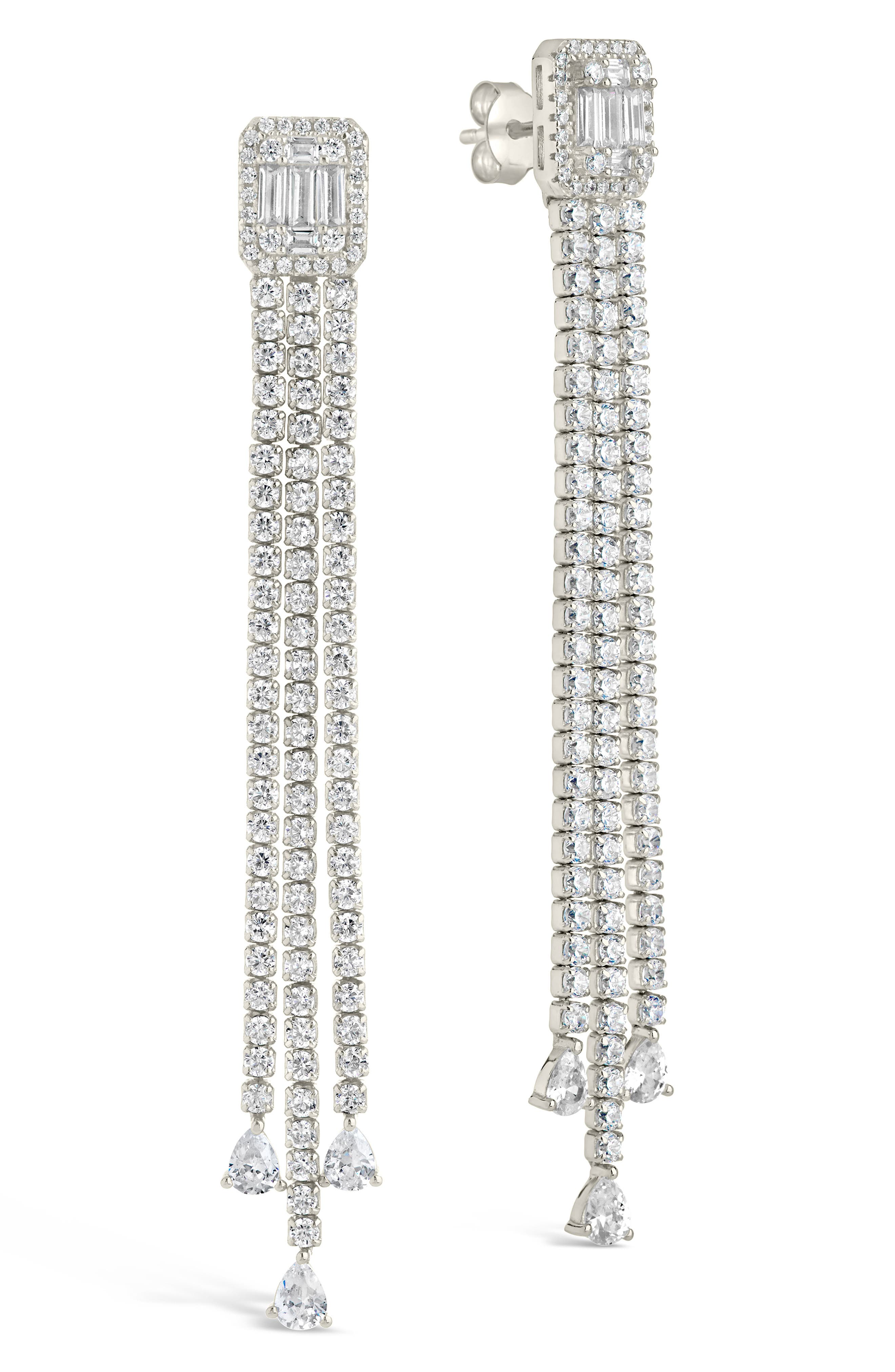 Sterling Forever Naomi Cubic Zirconia Drop Earrings