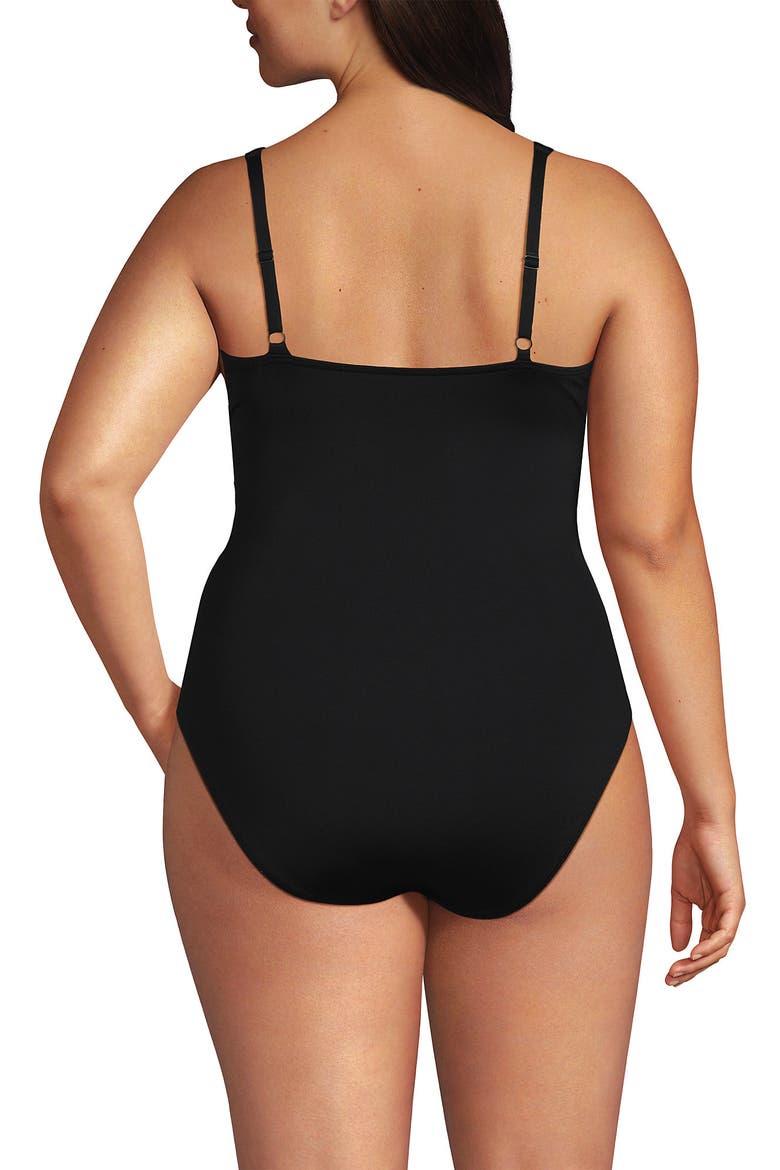 Plus Size Sweetheart Underwire Wrap One Piece Swimsuit, Alternate, color, Black