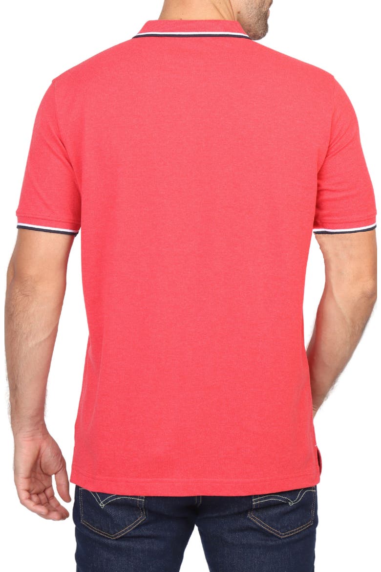 Micro Tipped Piqué Polo, Alternate, color, RED HEATHER