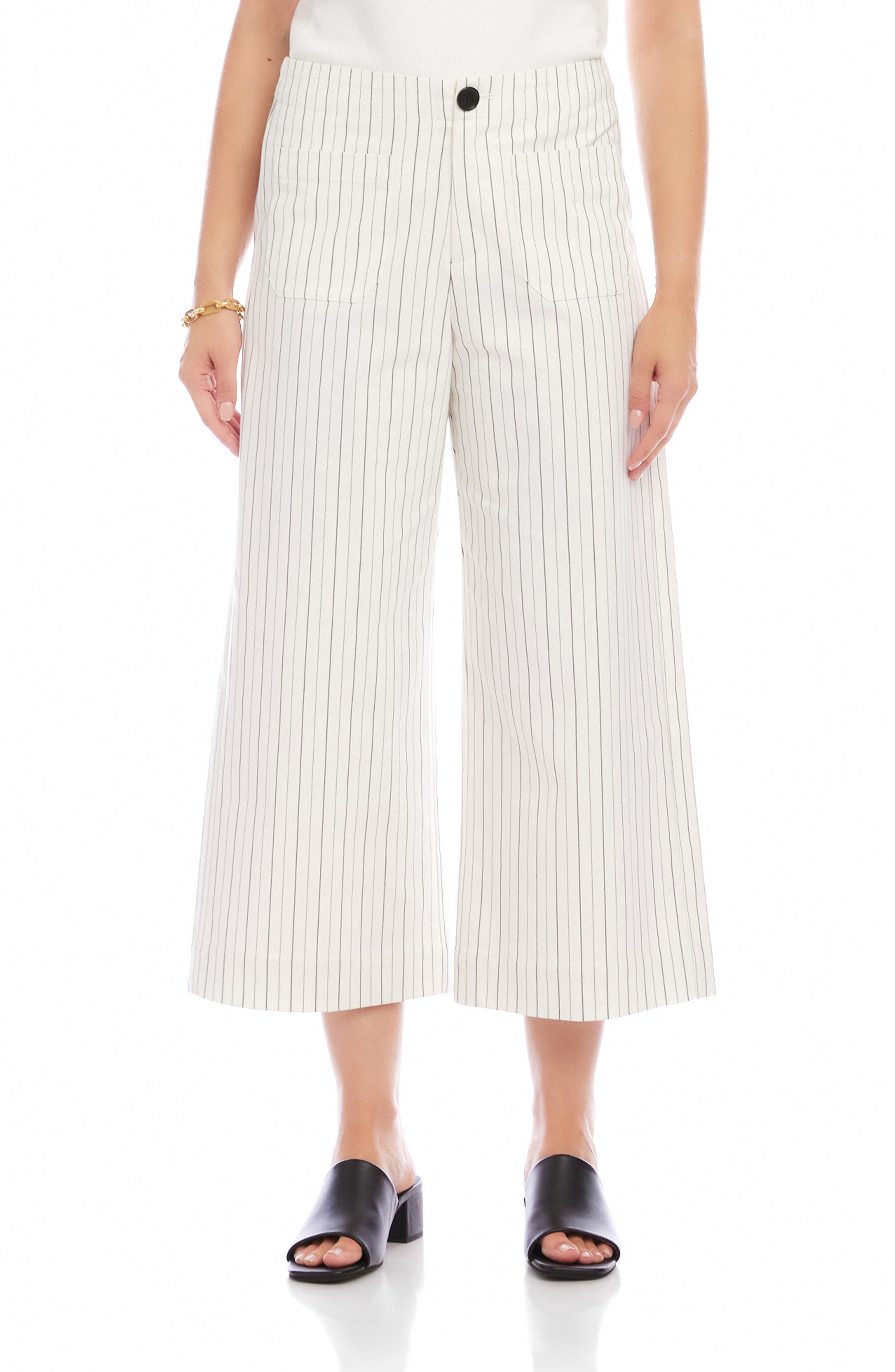 Stripe Wide Leg Crop Pants - image 3