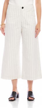 Karen Kane Stripe Wide Leg Crop Pants