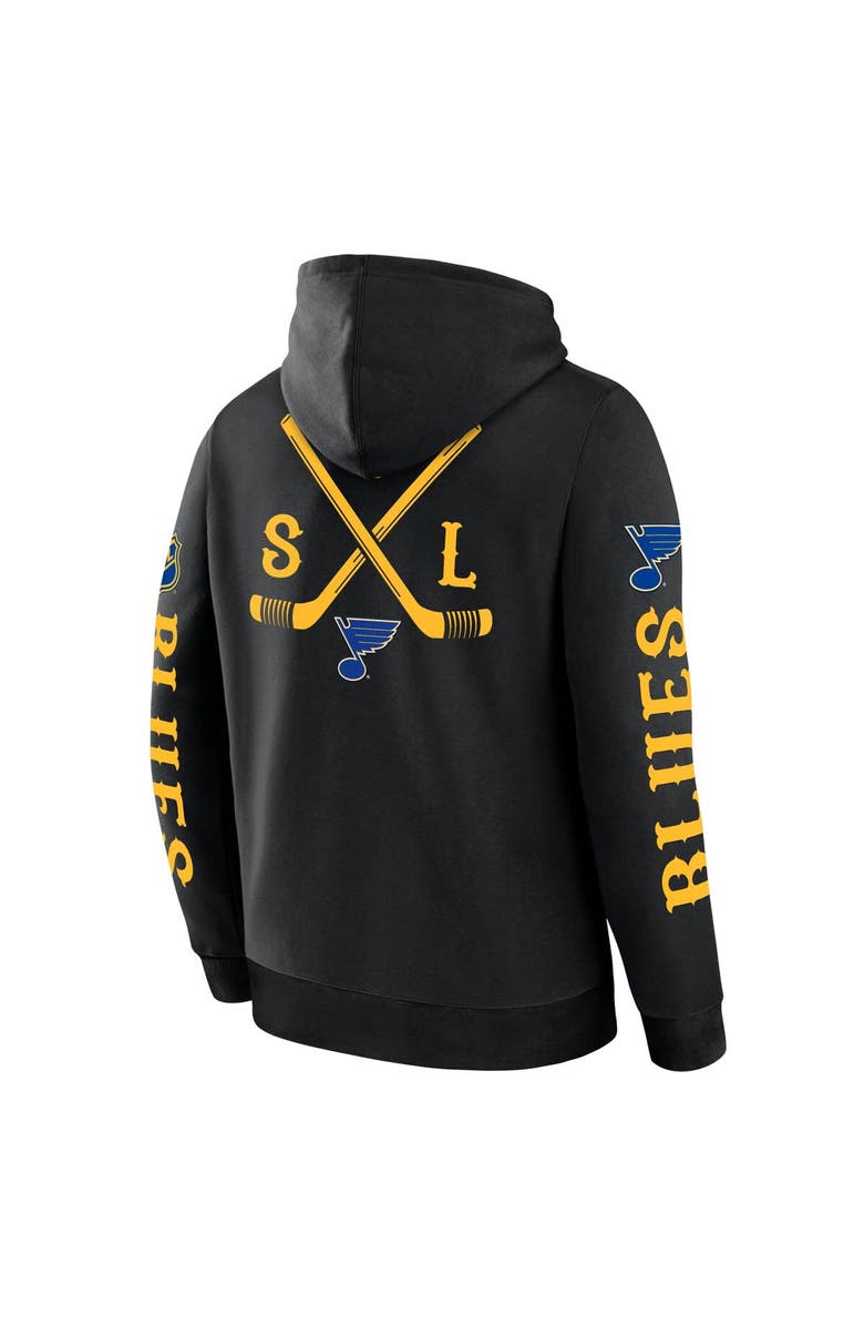 FANATICS Men's Fanatics Black St. Louis Blues Big City Legacy Fleece Pullover Hoodie, Alternate, color, Black