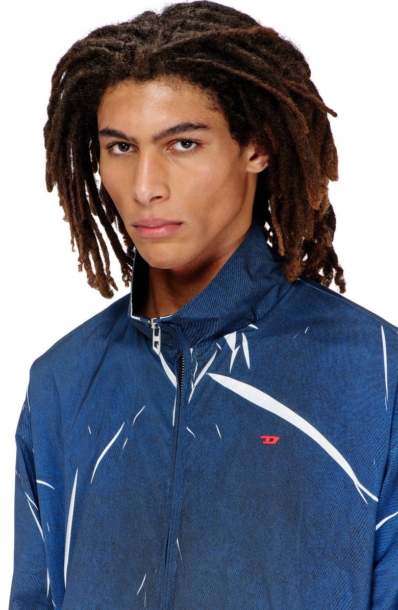 DIESEL<sup>®</sup> Garment Printed Jacket, Alternate, color, Indigo/ Blue