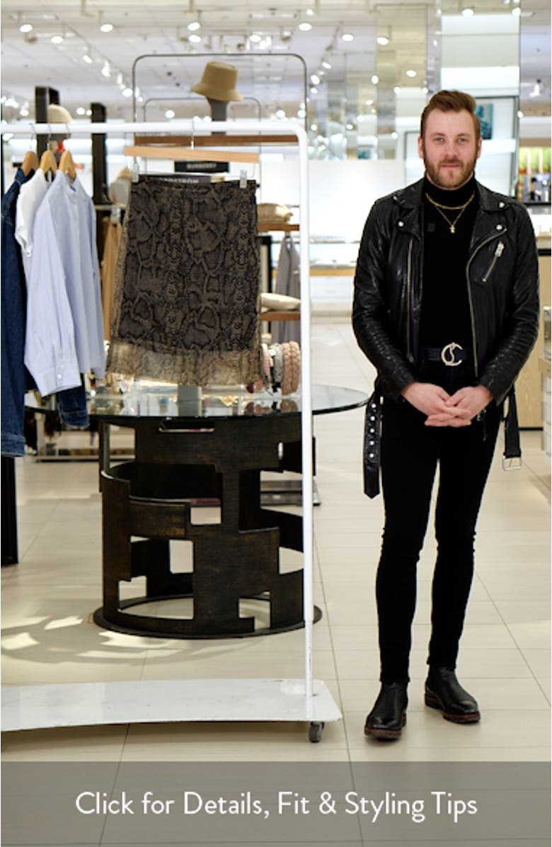 Snakeskin Print Organza Pencil Skirt, sales video thumbnail