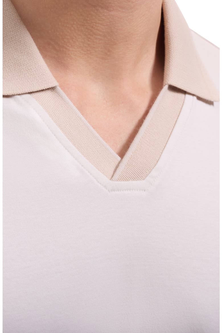 Pima Cotton Johnny Collar Polo, Alternate, color, IVORY