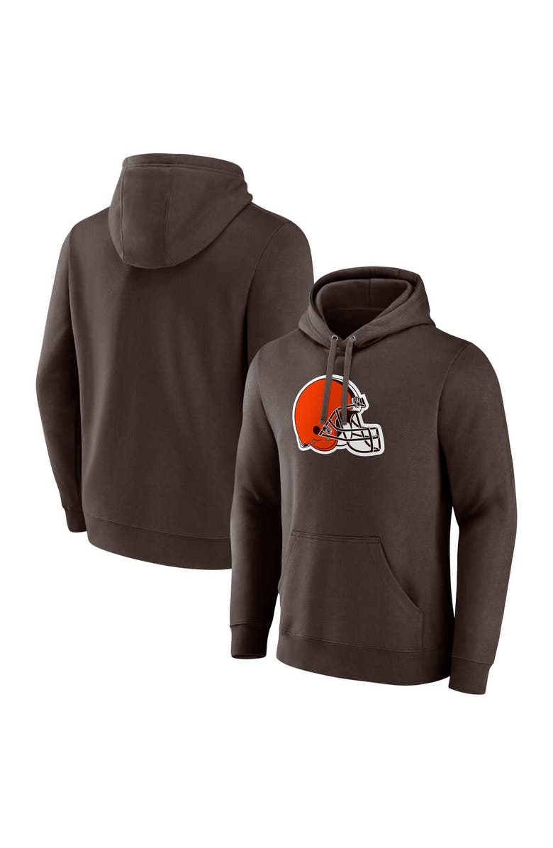 FANATICS Men's Fanatics Brown Cleveland Browns Primary Logo Fleece Pullover Hoodie, Alternate, color, Brown