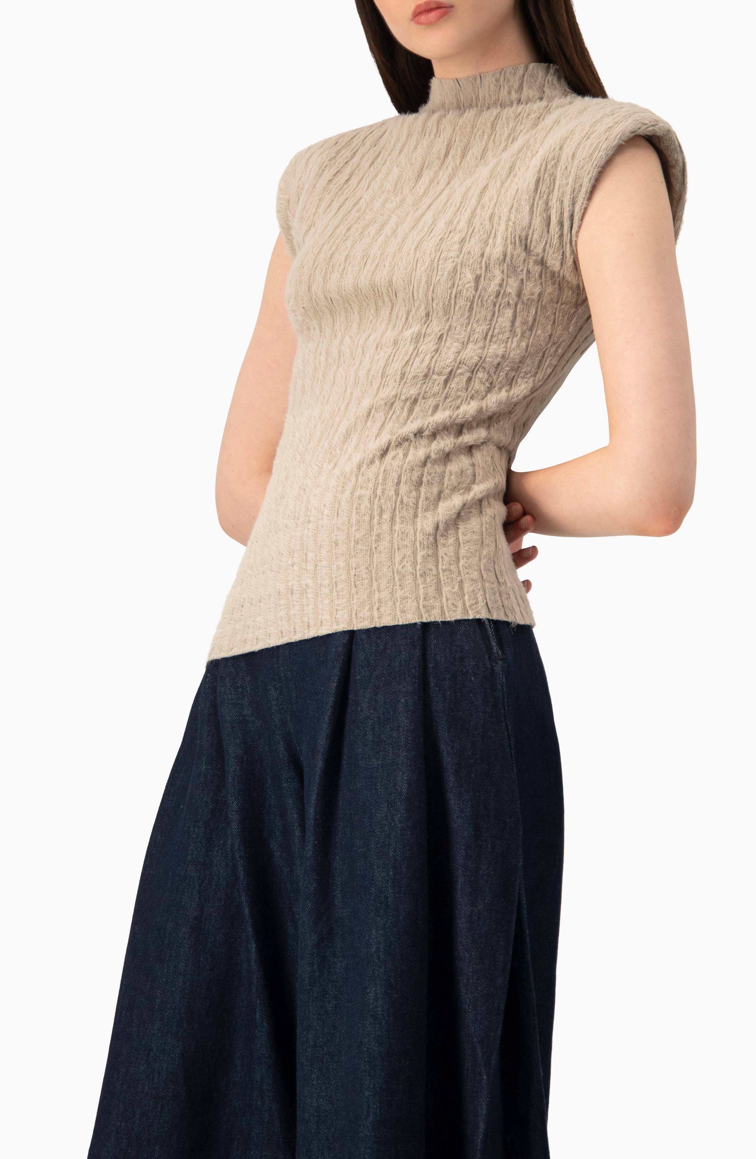 IVONNE Textured Knit Mock-neck Top (Women) | Nordstrom
