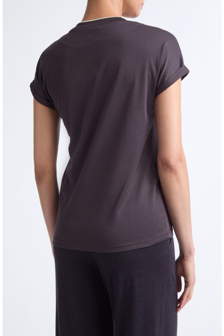 Contrast Trim Crewneck T-Shirt, Alternate, color, 177-02 AMETHYST SAND