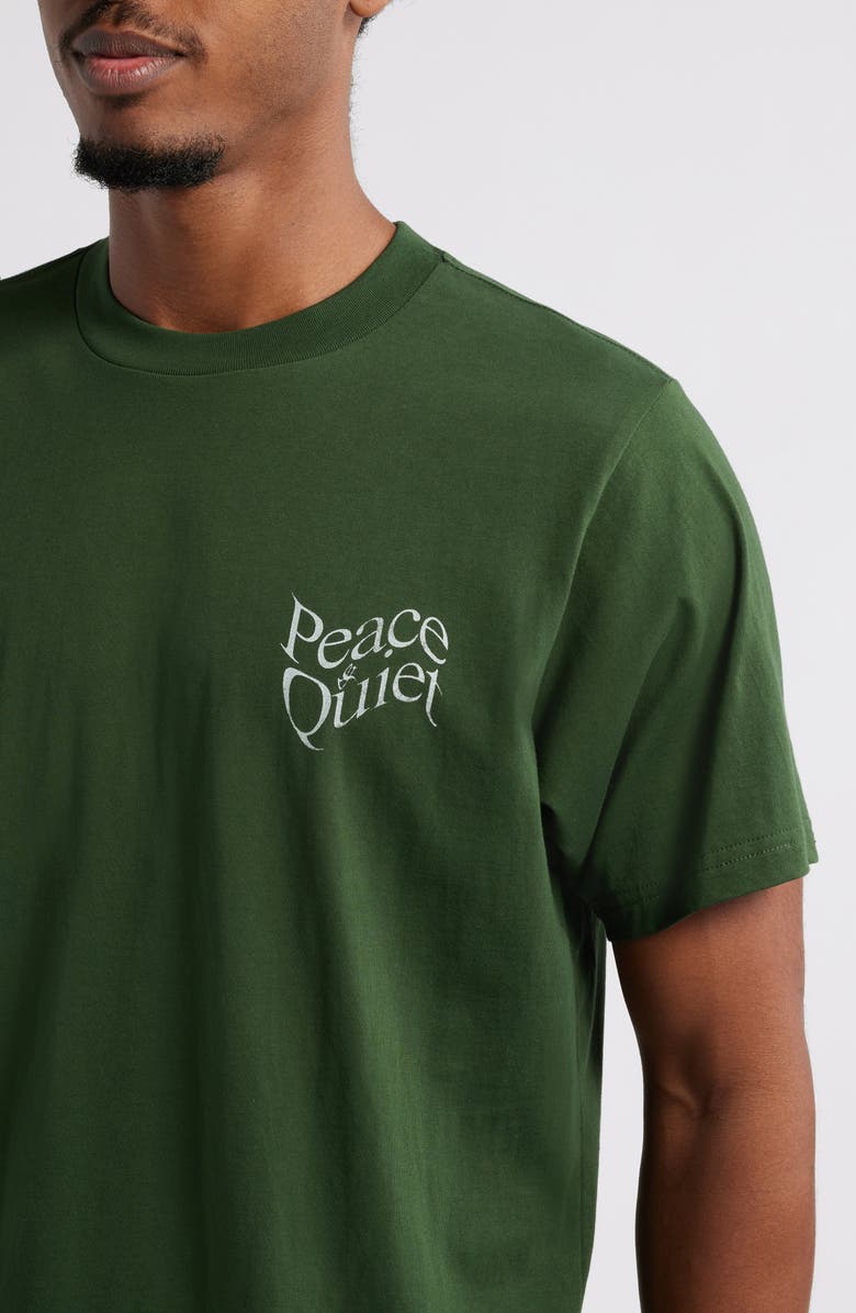 Museum of Peace & Quiet Warped Cotton Logo Graphic T-Shirt, Alternate, color, Forest