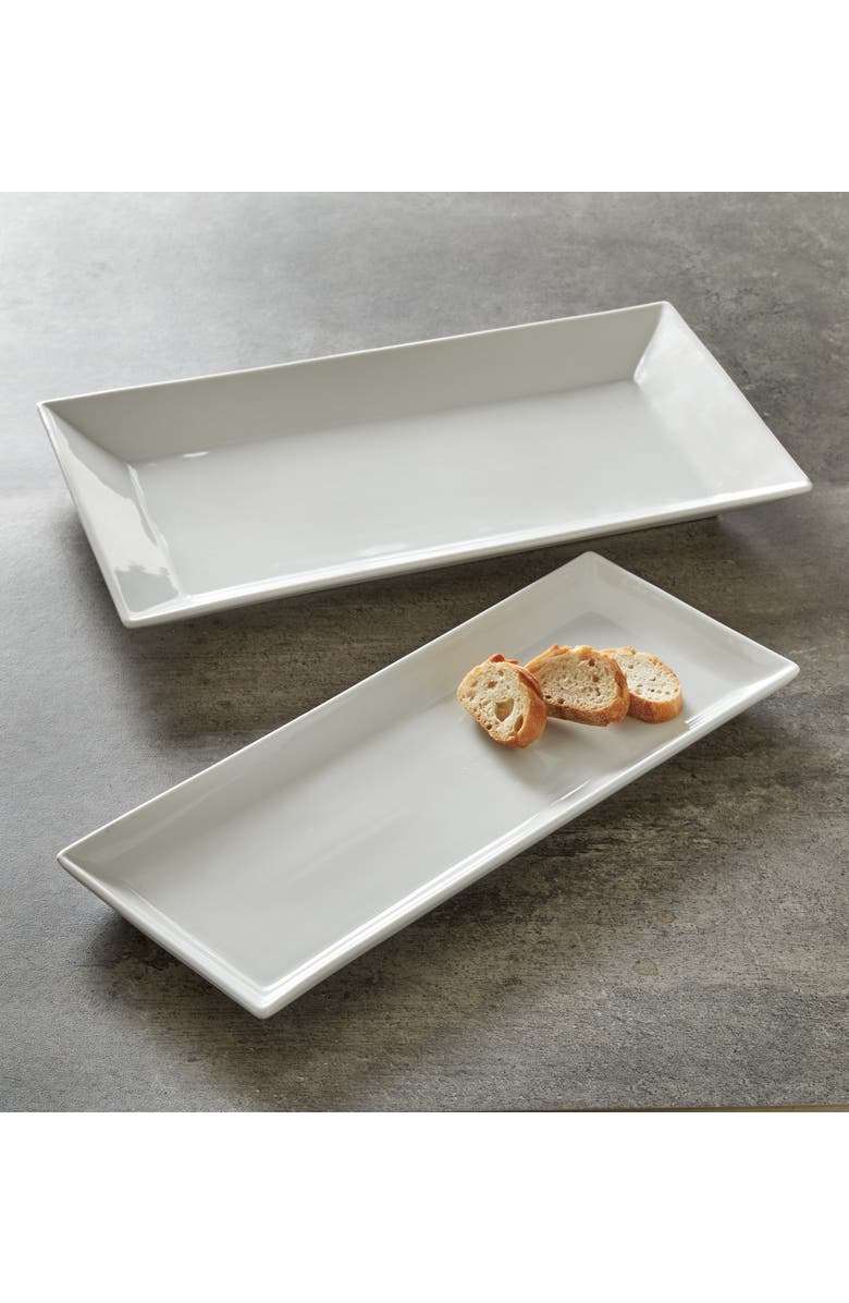 tag Whiteware Rectangular Porcelain Serving Tray Platter, Alternate, color, White