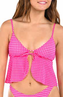 Citrus Picnic Flutter Tankini Bikini Top