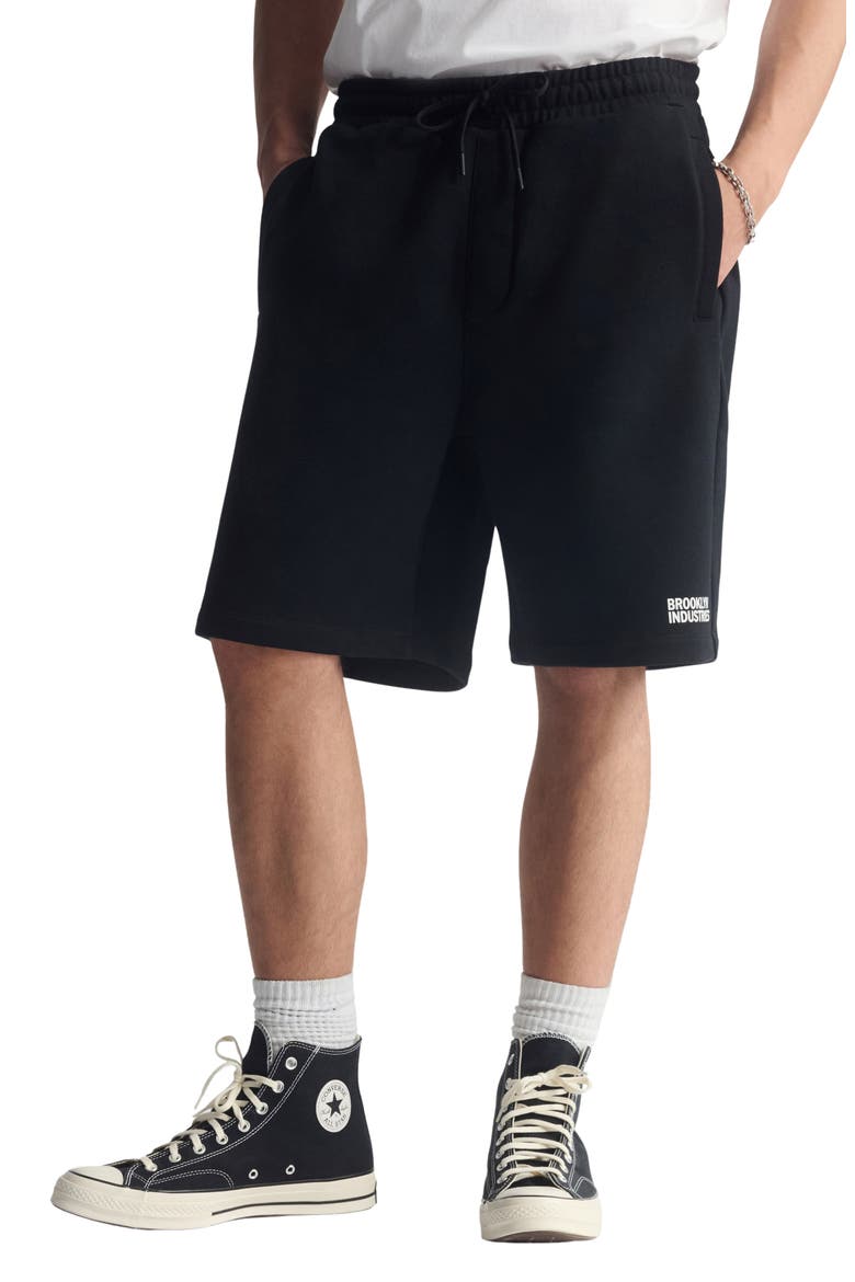 Regular Fit Cotton Sweat Shorts, Main, color, BLACK