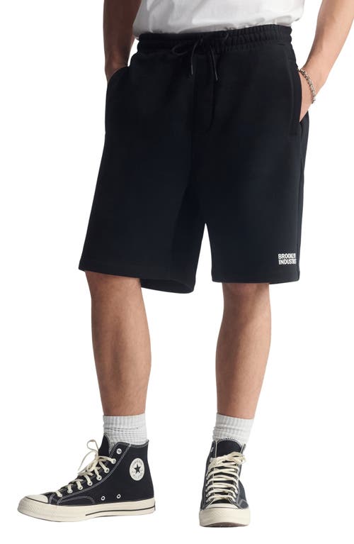 Brooklyn Industries Regular Fit Cotton Sweat Shorts In Black
