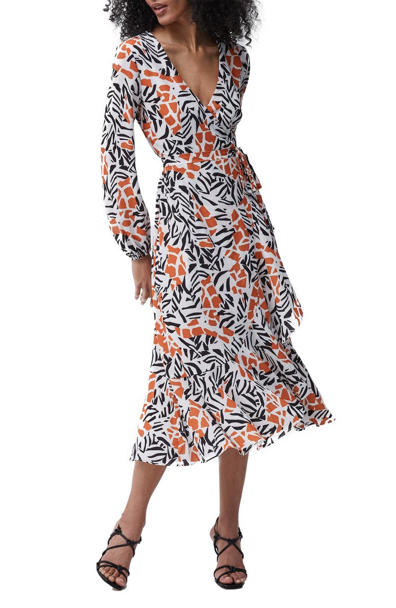 French Connection Afra Verona Long Sleeve Midi Dress, Main, color,