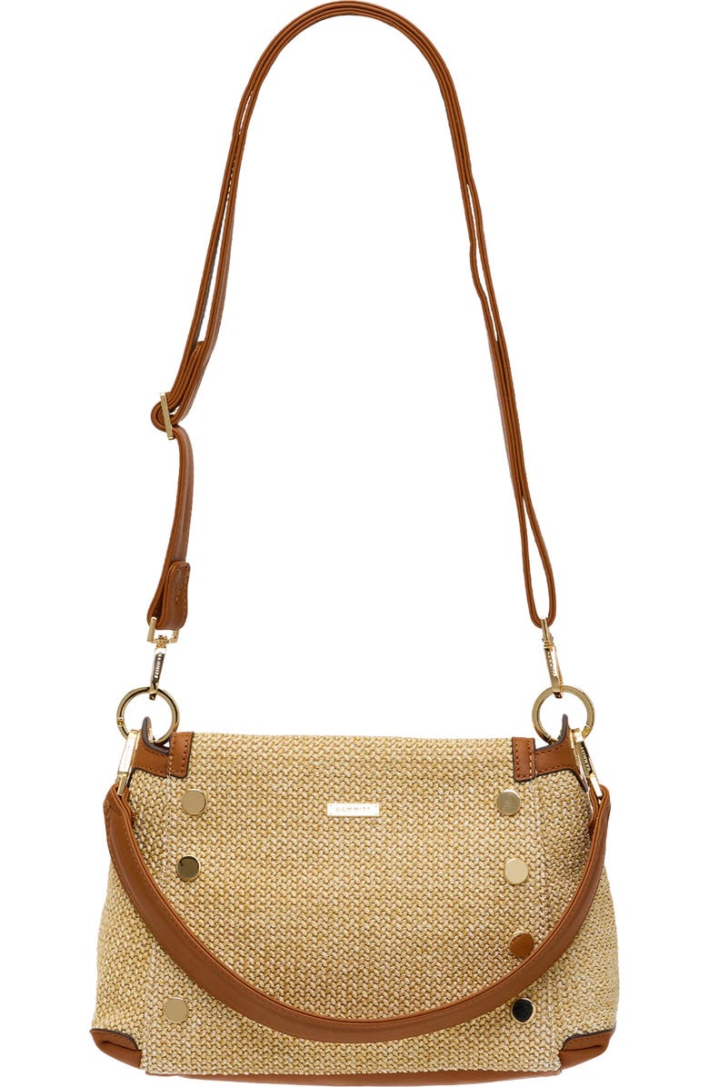 HAMMITT Bryant Medium Shoulder Bag, Alternate, color, Cocoa Raffia/ Gold