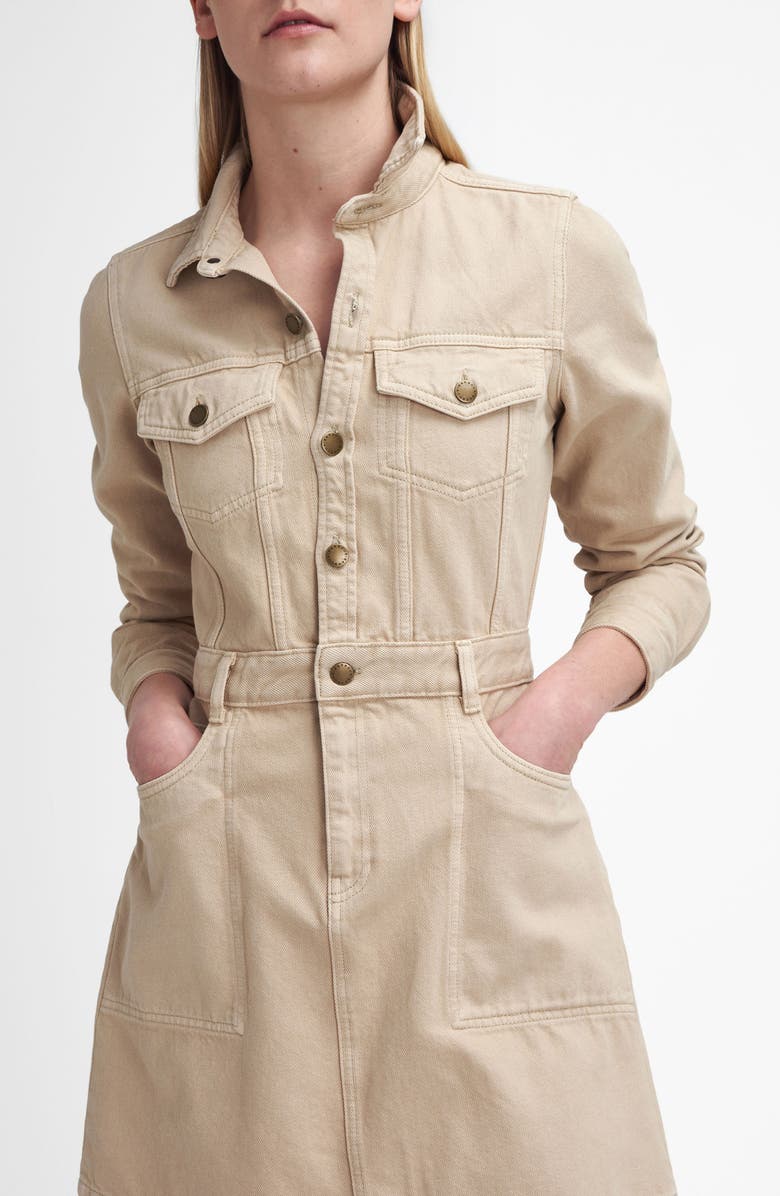Barbour Marnie Long Sleeve Denim Dress, Alternate, color, White Pepper