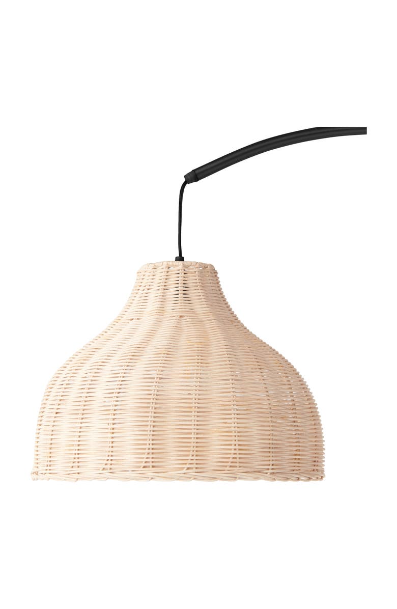 Brightech Lark 75" Boho Wicker LED Floor Lamp with Rattan Empire Shade, Bulb Included, Alternate, color, Classic Black