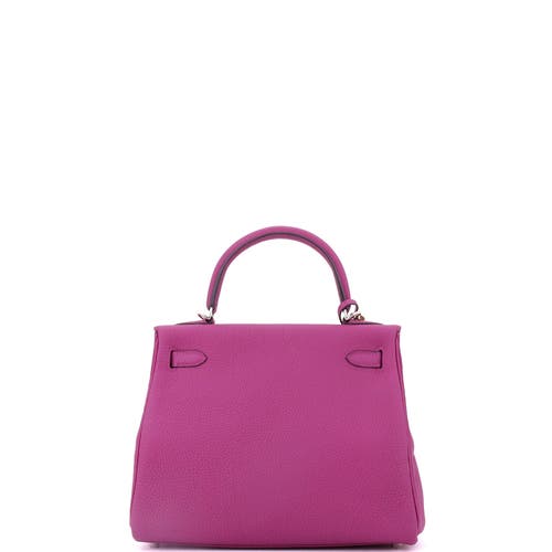 Pre-owned Hermes Hermes Kelly Handbag Pink Togo With Palladium Hardware 25 In Purple