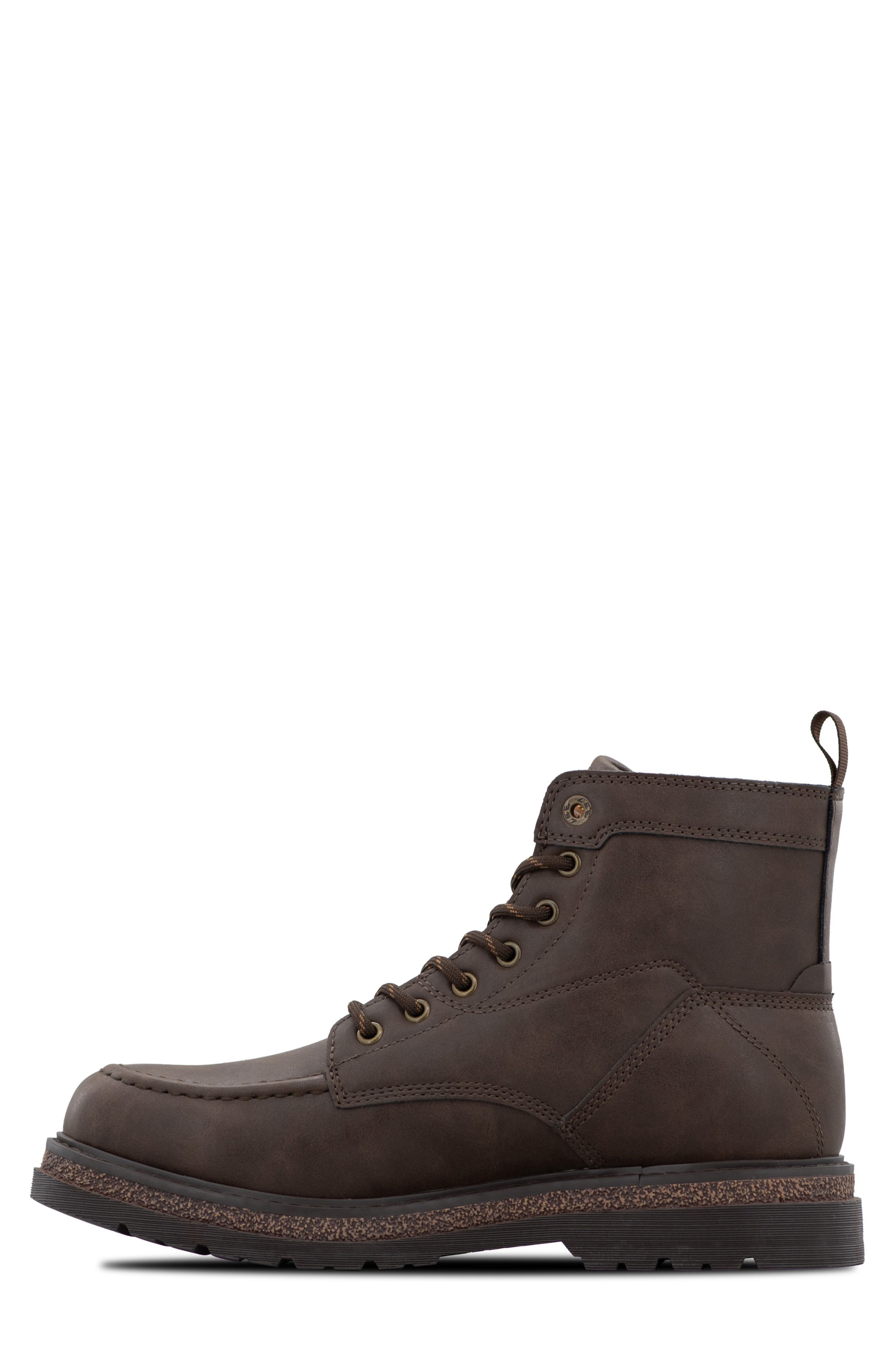 Robin Faux Leather Boot, Alternate, color, DARK BROWN