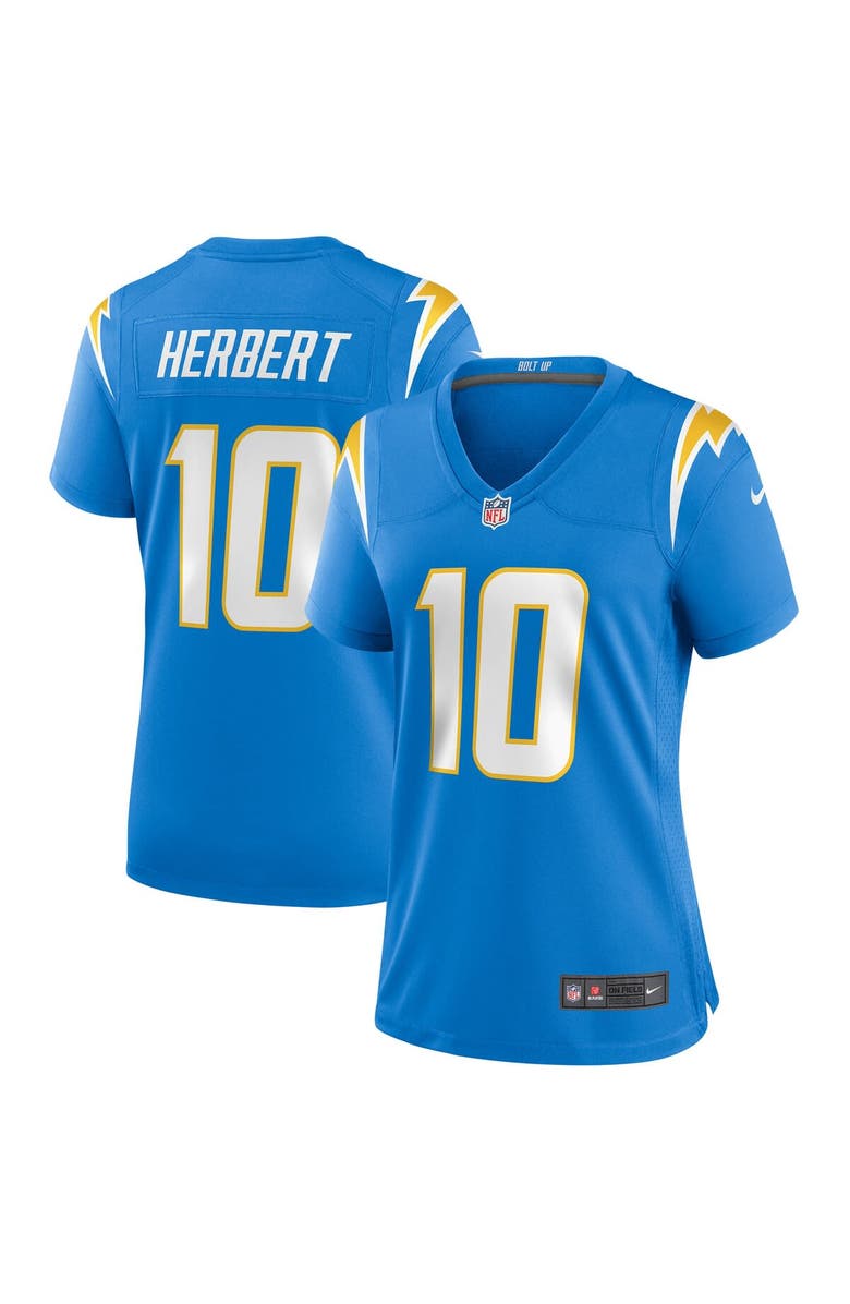 Nike Women's Nike Justin Herbert Powder Blue Los Angeles Chargers Game Jersey, Main, color, 