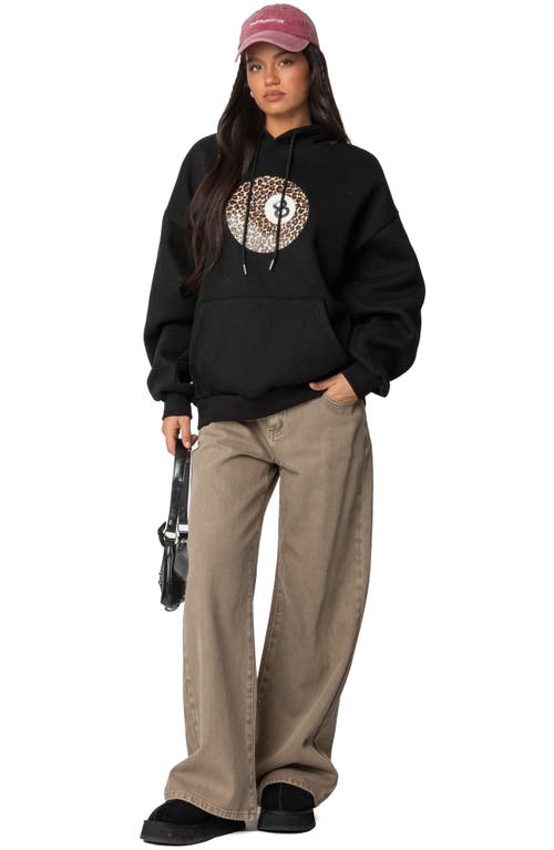 Edikted Leopard 8 Oversized Hoodie In Black