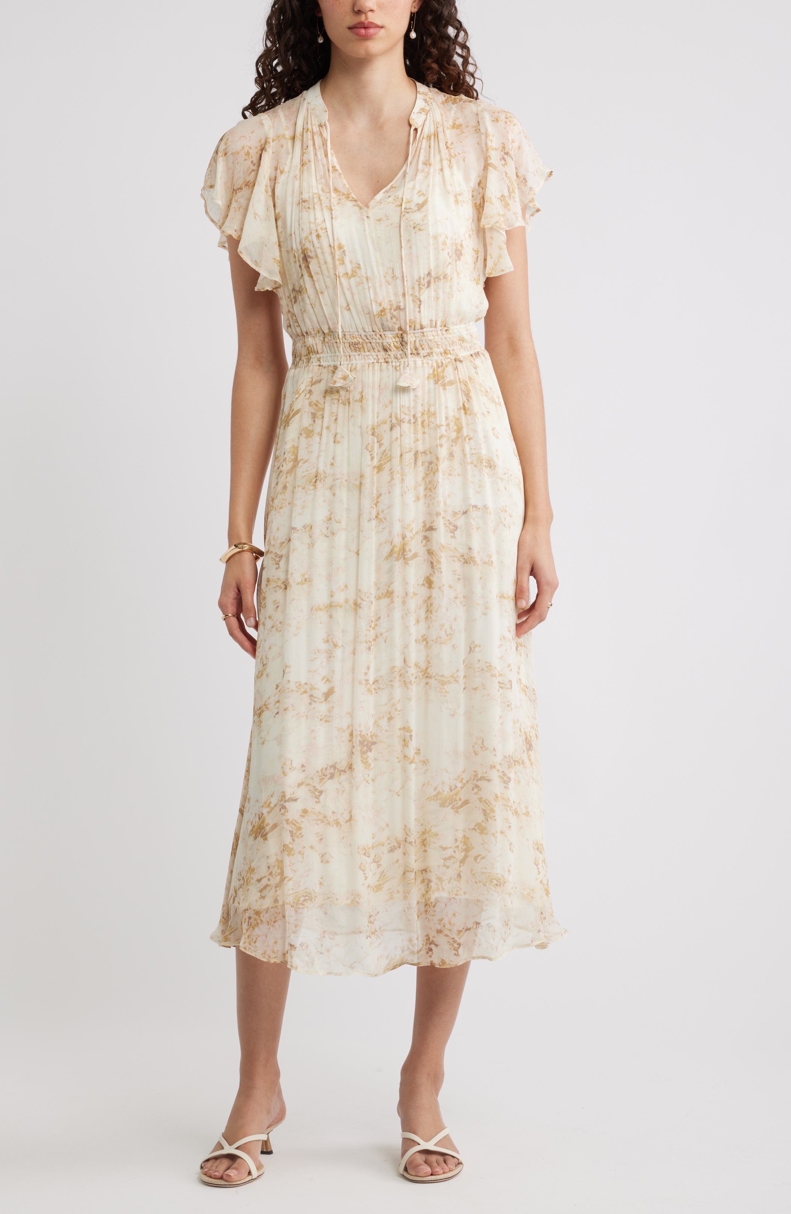 selected IVORY- GOLD SOLY FLORAL
