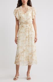 Nordstrom Crinkle Chiffon Midi Dress