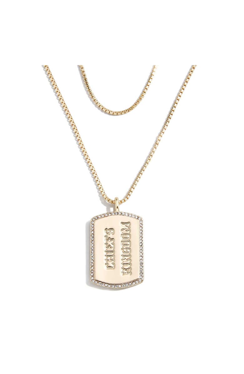 WEAR by Erin Andrews x Baublebar Kansas City Chiefs Gold Dog Tag Necklace, Alternate, color,