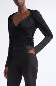 Balmain Draped Jersey Top