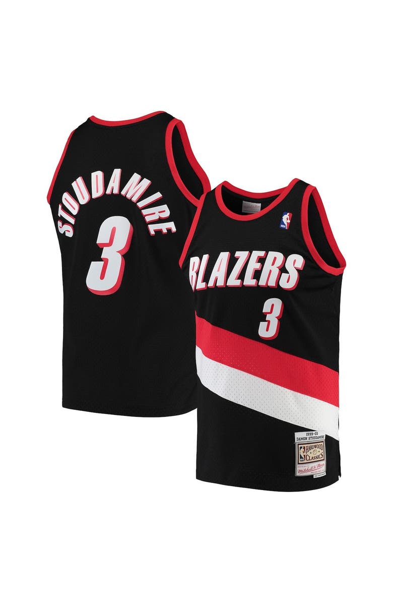 Mitchell & Ness Men's Mitchell & Ness Damon Stoudamire Black Portland Trail Blazers 1999/00 Hardwood Classics Swingman Jersey, Main, color, Black
