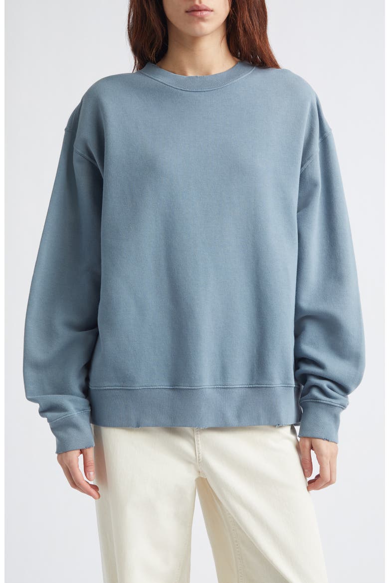 Boxy Faded Cotton Sweatshirt, Main, color, WINDWARD BLUE