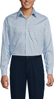 Lands' End No Iron Supima Cotton Pinpoint Straight Collar Dress Shirt