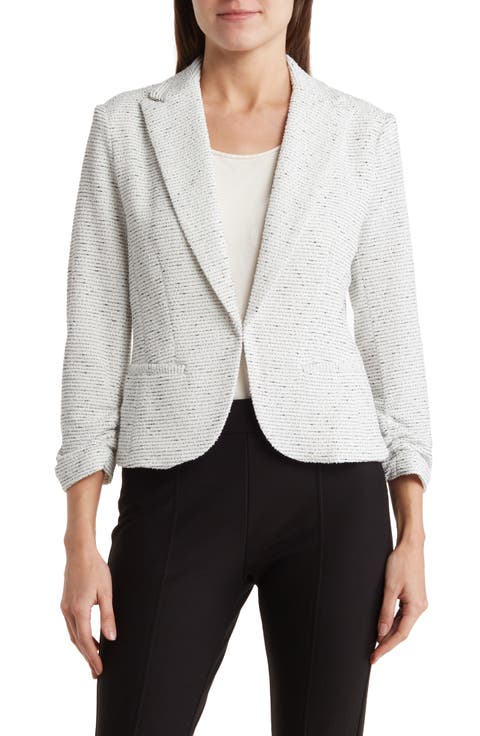 Scrunched Sleeve Ponte Blazer