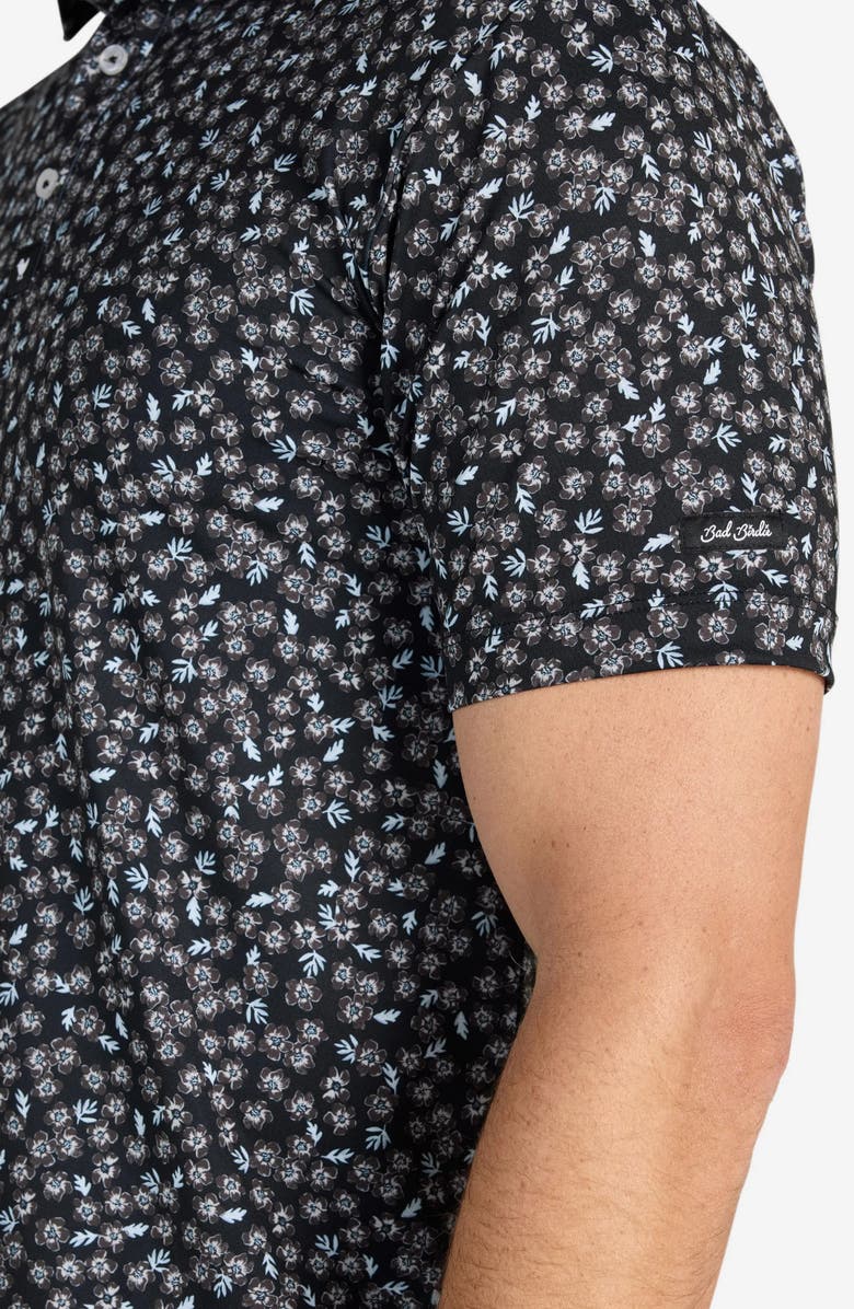 Bad Birdie Core Tropical Floral Print Performance Polo, Alternate, color, Static Striker