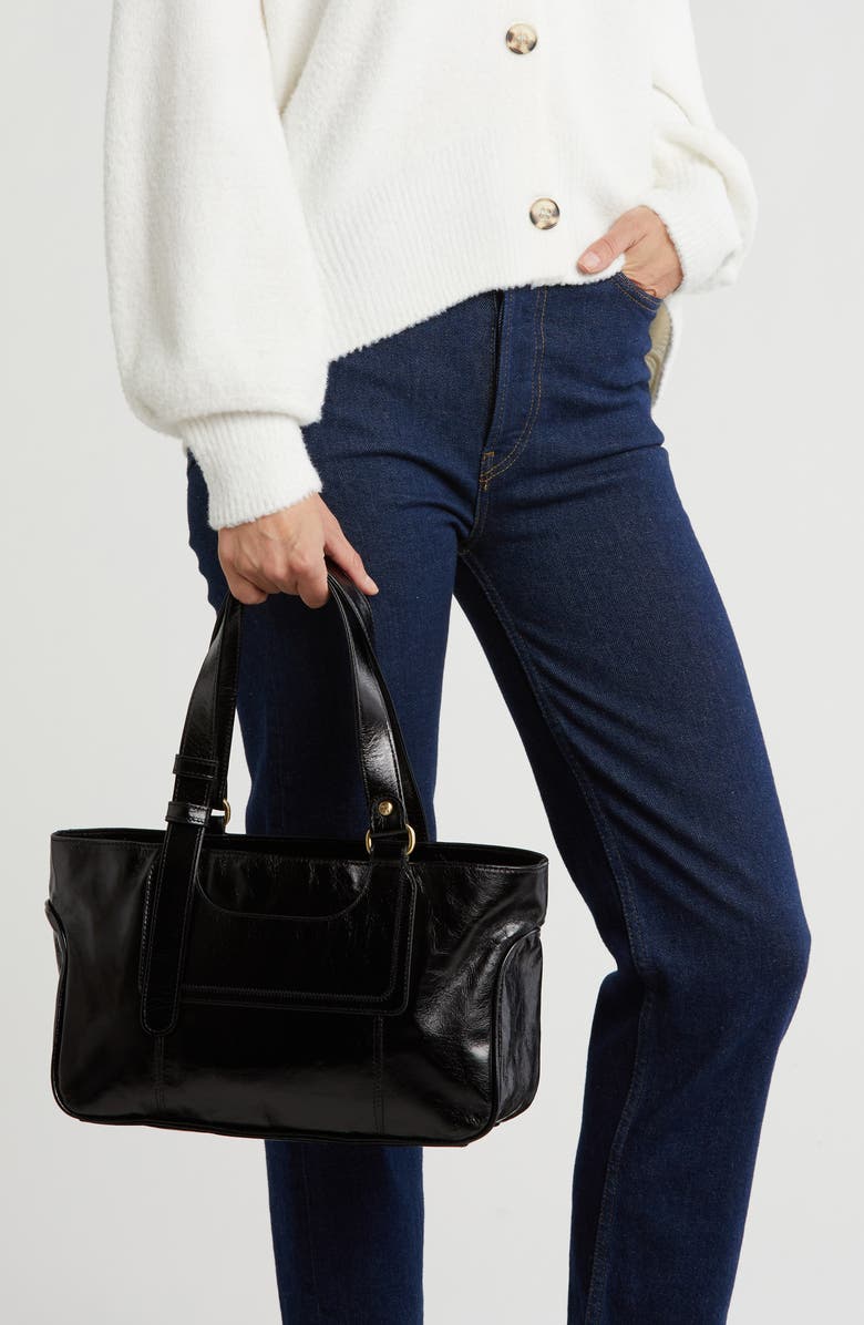 HOBO Autry Leather Satchel, Alternate, color, Black