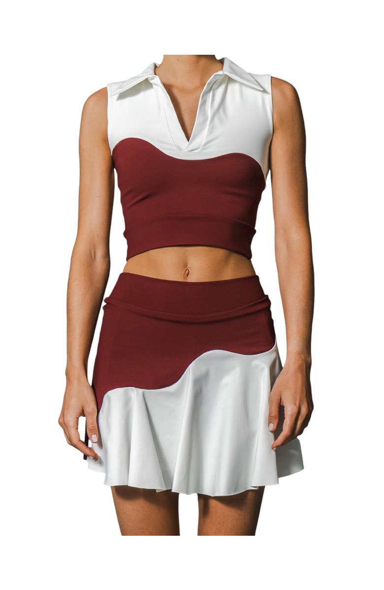 Port De Bras Gio Wave Top, Main, color, Burgundy-Chantilly